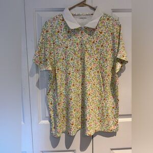 Lands' End  Polo with Colorful Floral Print